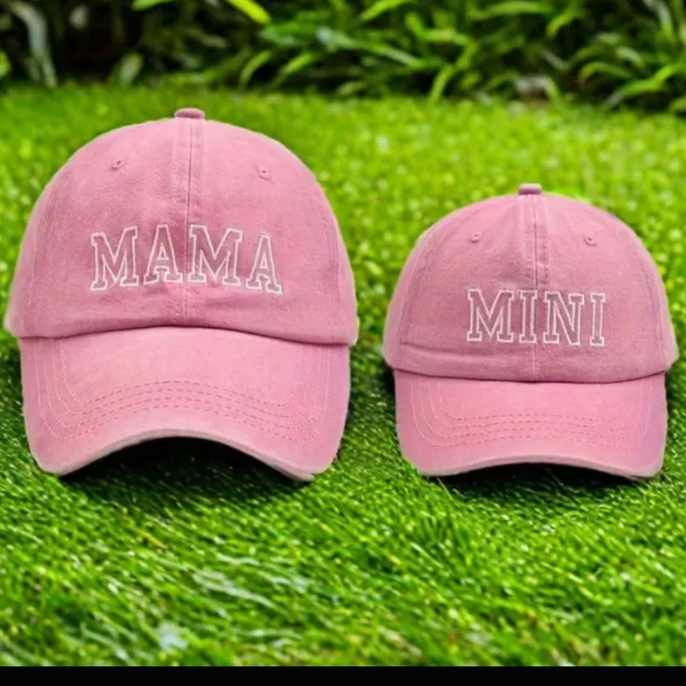 Mama and mini baseball hats